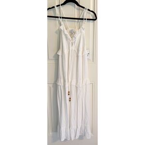 New!! Sofia Jeans Women's White Tie Front Maxi Dress size XL